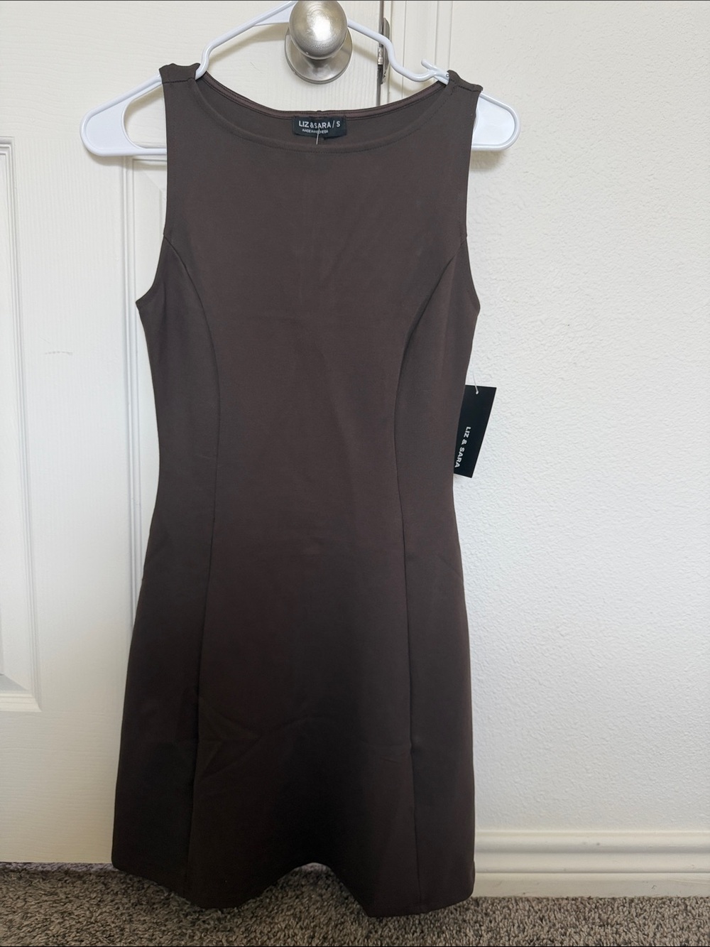 Lily Chocolate Brown Sleeveless Sheath Dress